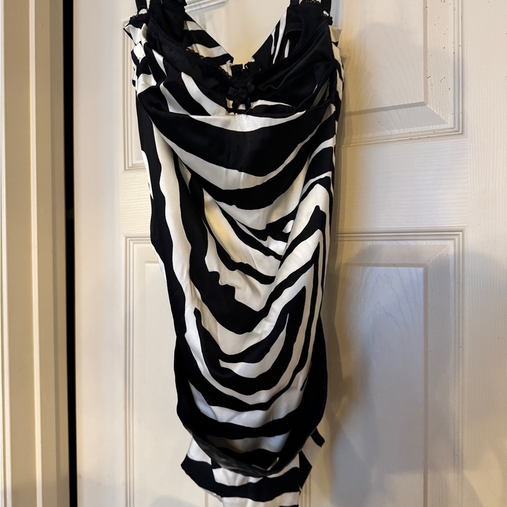 Dolce & Gabbana Silk Corset Black and White Zebra Print - Picture 6 of 7